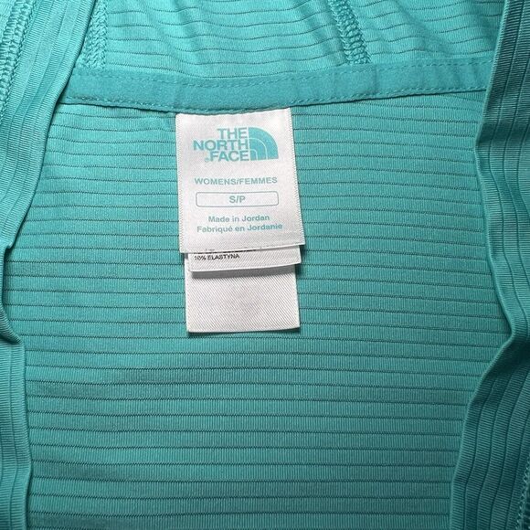 The North Face Women's Size: Small Green‎ Blue V Neck 3/4 Sleeve Hooded Pullover - Picture 4 of 6